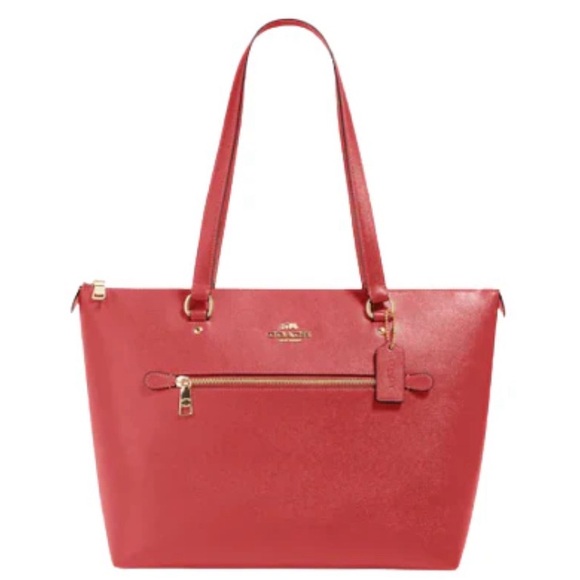 COACH  F79608 🧡💛POPPY💛🧡 CROSSGRAIN LEATHER GALLERY TOTE BAG 🌟EUC🌟 - Picture 1 of 17